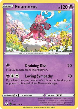Enamorus 067  - Reverse Holofoil Crown Zenith - Rare
