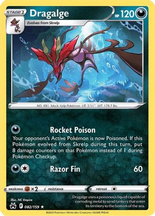 Dragalge 082  - Reverse Holofoil Crown Zenith - Rare