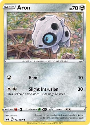 Aron 087  - Reverse Holofoil Crown Zenith - Common