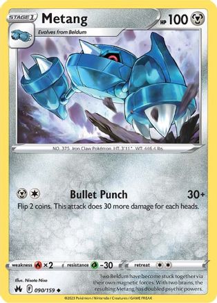 Metang 090  - Reverse Holofoil Crown Zenith - Uncommon