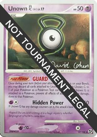Unown [G] - 2009 (David Cohen) 057  World Championship Decks - Uncommon