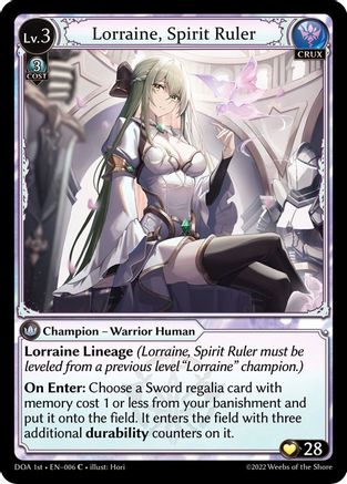 Lorraine, Spirit Ruler (006) - Dawn of Ashes 1st Edition