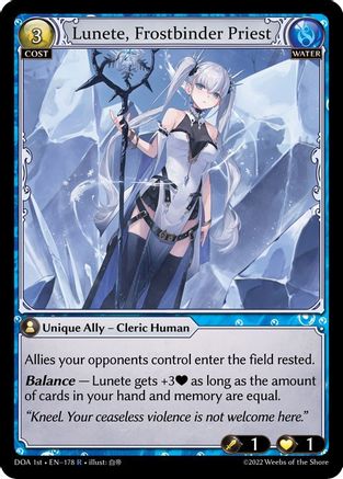 Lunete, Frostbinder Priest (178) - Dawn of Ashes 1st Edition