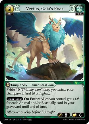 Vertus, Gaia's Roar (275) - Dawn of Ashes 1st Edition