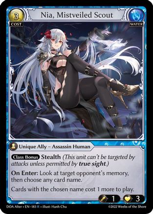 Nia, Mistveiled Scout (183) - Dawn of Ashes Alter Edition