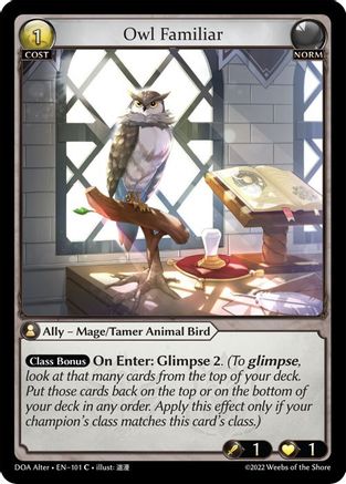 Owl Familiar (101) - Dawn of Ashes Alter Edition Foil