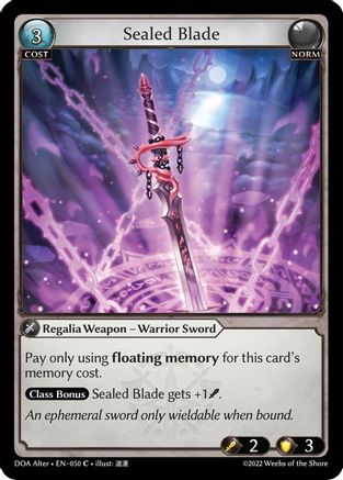 Sealed Blade (050) - Dawn of Ashes Alter Edition Foil