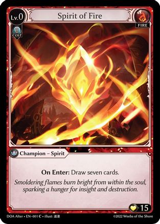 Spirit of Fire (001) - Dawn of Ashes Alter Edition Foil