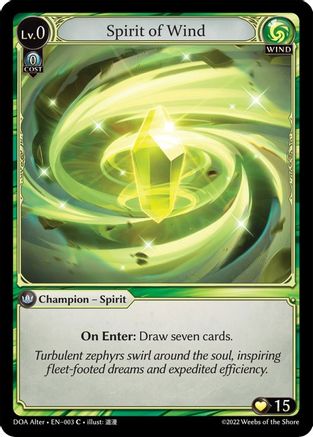 Spirit of Wind (003) - Dawn of Ashes Alter Edition Foil