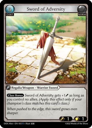 Sword of Adversity (055) - Dawn of Ashes Alter Edition Foil