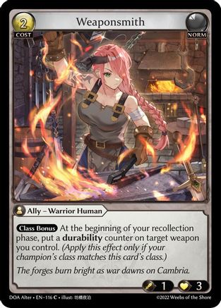 Weaponsmith (116) - Dawn of Ashes Alter Edition Foil