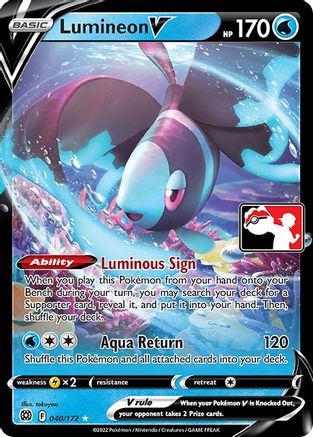 Lumineon V/172  - Holofoil Prize Pack Series Cards - Ultra Rare
