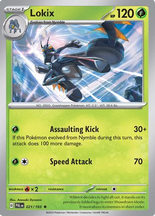Lokix 021  - Holofoil SV02 Paldea Evolved - Rare