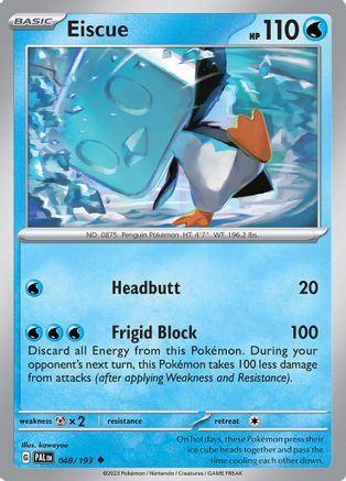 Eiscue 048/193  - Reverse Holofoil SV02 Paldea Evolved - Uncommon