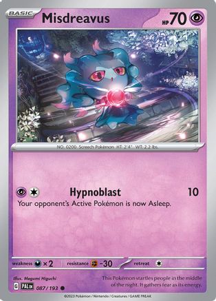 Misdreavus 087  - Reverse Holofoil SV02 Paldea Evolved - Common