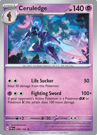 Ceruledge 098  - Reverse Holofoil SV02 Paldea Evolved - Rare