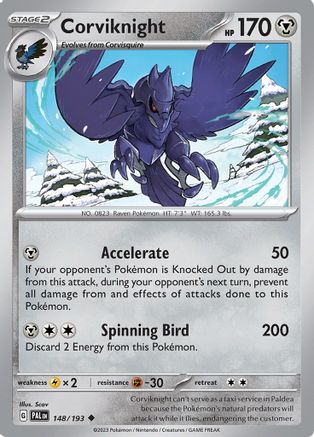 Corviknight 148  - Reverse Holofoil SV02 Paldea Evolved - Uncommon