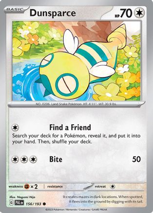 Dunsparce 156  - Reverse Holofoil SV02 Paldea Evolved - Common