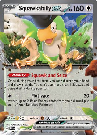 Squawkabilly ex 169  - Holofoil SV02 Paldea Evolved - Double Rare