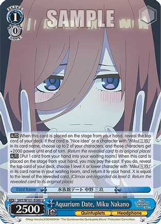 Aquarium Date, Miku Nakano (5HY/W101-E088 U) - The Quintessential Quintuplets Movie