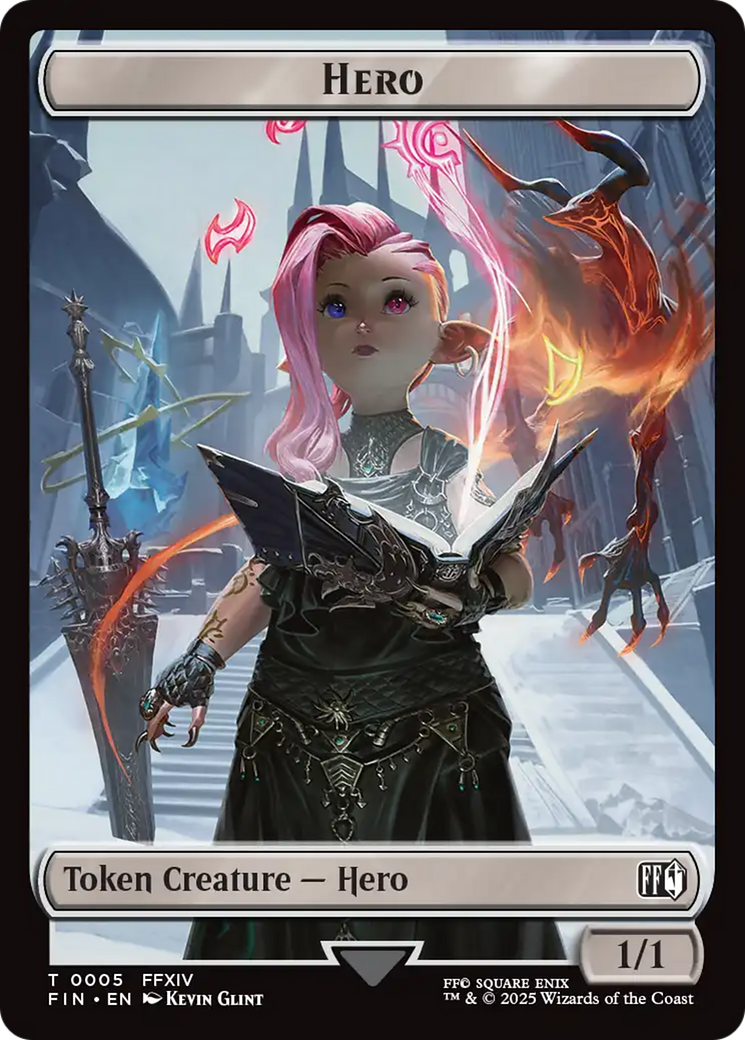 Hero (0005) // Moogle (0011) Double-Sided Token [FINAL FANTASY Tokens]