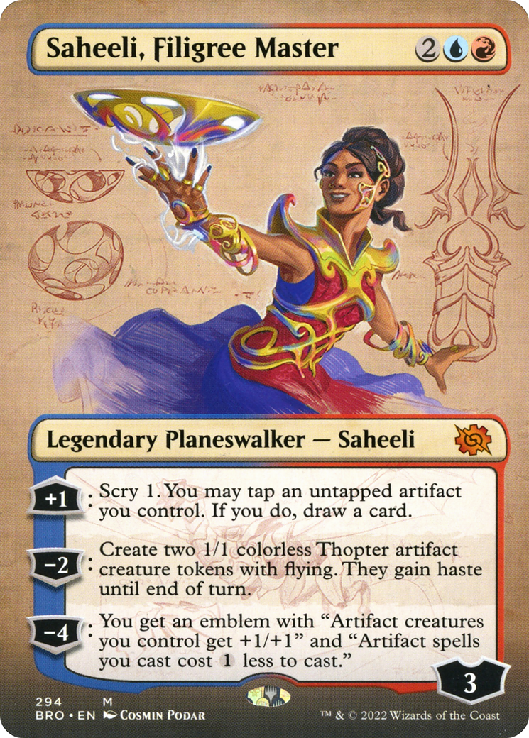 Saheeli, Filigree Master (Borderless Alternate Art) [The Brothers' War]