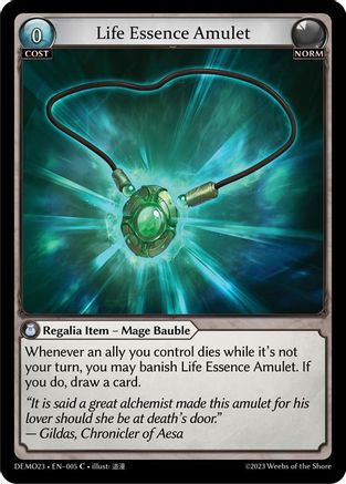 Life Essence Amulet (005) - 2023 Demo Deck