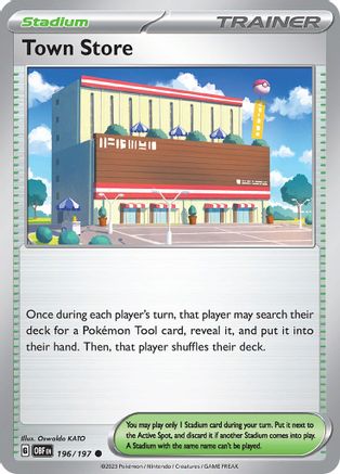 Town Store 196  - Reverse Holofoil SV03 Obsidian Flames - Common