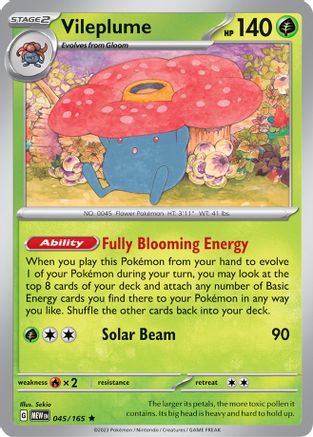 Vileplume 045  - Reverse Holofoil SV Scarlet & Violet 151 - Rare