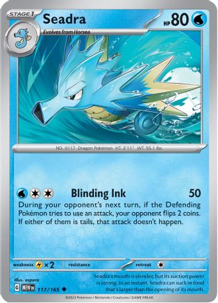 Seadra 117  - Reverse Holofoil SV Scarlet & Violet 151 - Uncommon