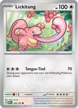 Lickitung 108  - Reverse Holofoil SV Scarlet & Violet 151 - Common