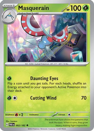 Masquerain 002  - Reverse Holofoil SV04 Paradox Rift - Uncommon