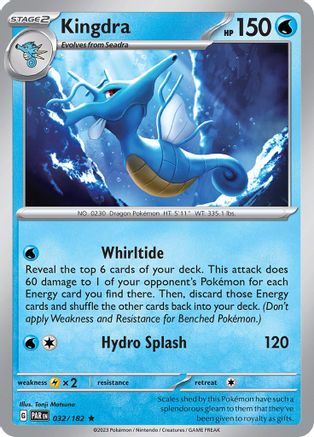 Kingdra 032  - Reverse Holofoil SV04 Paradox Rift - Rare