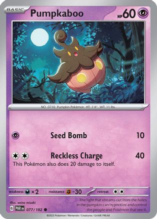 Pumpkaboo 077  - Reverse Holofoil SV04 Paradox Rift - Common