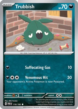 Trubbish 116  - Reverse Holofoil SV04 Paradox Rift - Common