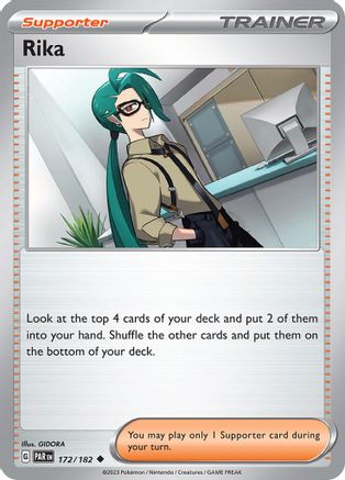 Rika 172  - Reverse Holofoil SV04 Paradox Rift - Uncommon