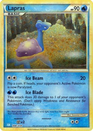 Lapras 008  - Holofoil Trading Card Game Classic - Classic Collection