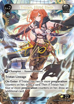 Tristan, Hired Blade (CSR) (005) - Mercurial Heart Foil