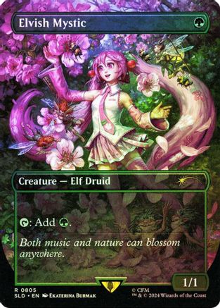 Elvish Mystic (0805 - Japanese Rainbow Foil) [Secret Lair Drop Series]