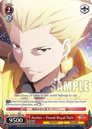 Archer - Proud Royal Path (FZ/SC17-E079 RE) - Fate/Zero Chronicle Set