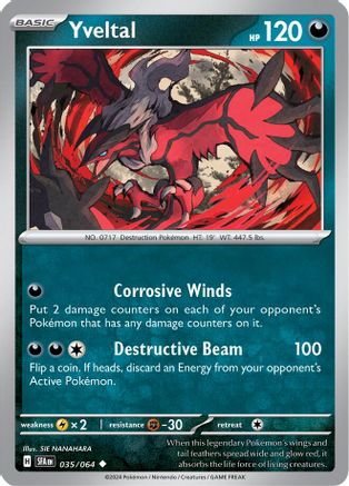 Yveltal 035  - Reverse Holofoil SV Shrouded Fable - Uncommon