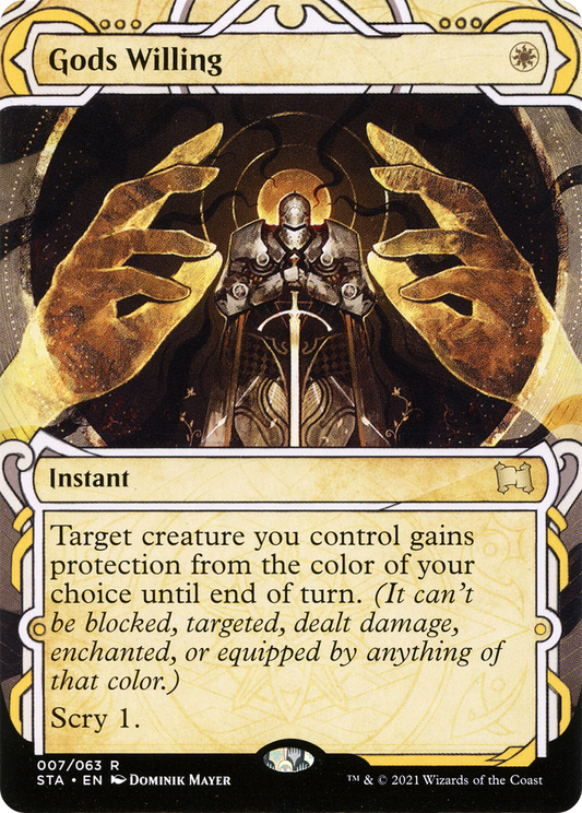Gods Willing (STA-007) - Strixhaven Mystical Archive: (Showcase) (Borderless) Etched Foil