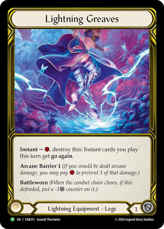 Lightning Greaves (Golden) [FAB251] (Promo)  Cold Foil