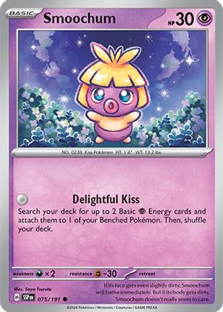 Smoochum 075  - Reverse Holofoil SV08 Surging Sparks - Common