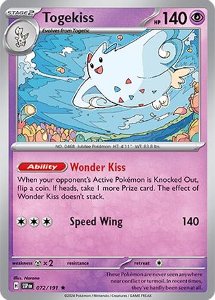 Togekiss 072  - Holofoil SV08 Surging Sparks - Rare