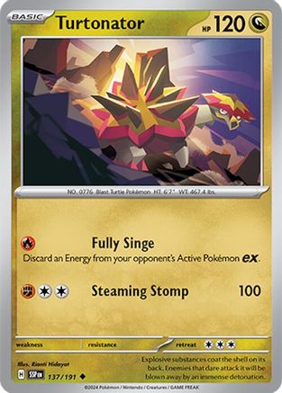 Turtonator 137  - Reverse Holofoil SV08 Surging Sparks - Uncommon