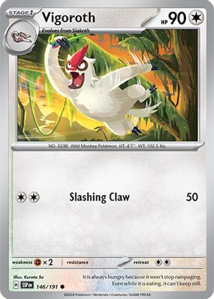 Vigoroth 146  - Reverse Holofoil SV08 Surging Sparks - Common