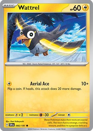 Wattrel 066  - Reverse Holofoil SV08 Surging Sparks - Common
