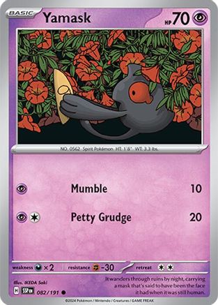 Yamask 082  - Reverse Holofoil SV08 Surging Sparks - Common