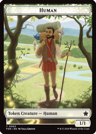 Human // Knight Double-Sided Token [Foundations Tokens]